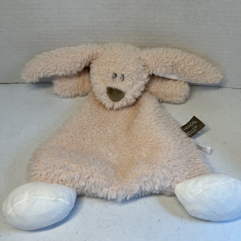 Demdaco Pink Bunny Rabbit Lovey Security Blanket Baby Toy Plush Rattle